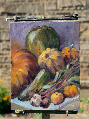 Original art for sale at UGallery.com | Fall Harvest by Paula Martino | $375 | oil painting | 14' h x 11' w | photo 3