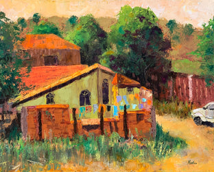 Original art for sale at UGallery.com | Laundry Day in Brazil by Paula Martino | $850 | oil painting | 16' h x 20' w | photo 1