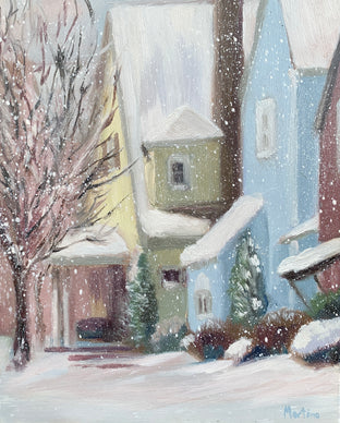 Original art for sale at UGallery.com | Soft Snow by Paula Martino | $375 | oil painting | 10' h x 8' w | photo 1