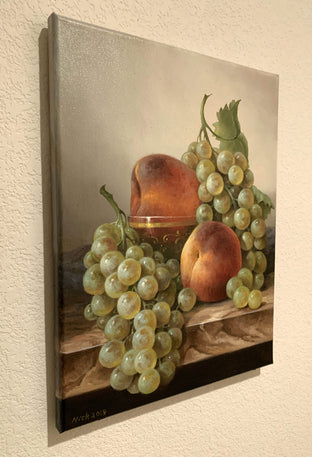 Original art for sale at UGallery.com | Peaches by Nikolay Rizhankov | $725 | oil painting | 14' h x 11' w | photo 3