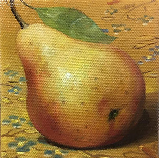 Original art for sale at UGallery.com | Pear by Nikolay Rizhankov | $75 | oil painting | 4' h x 4' w | photo 1