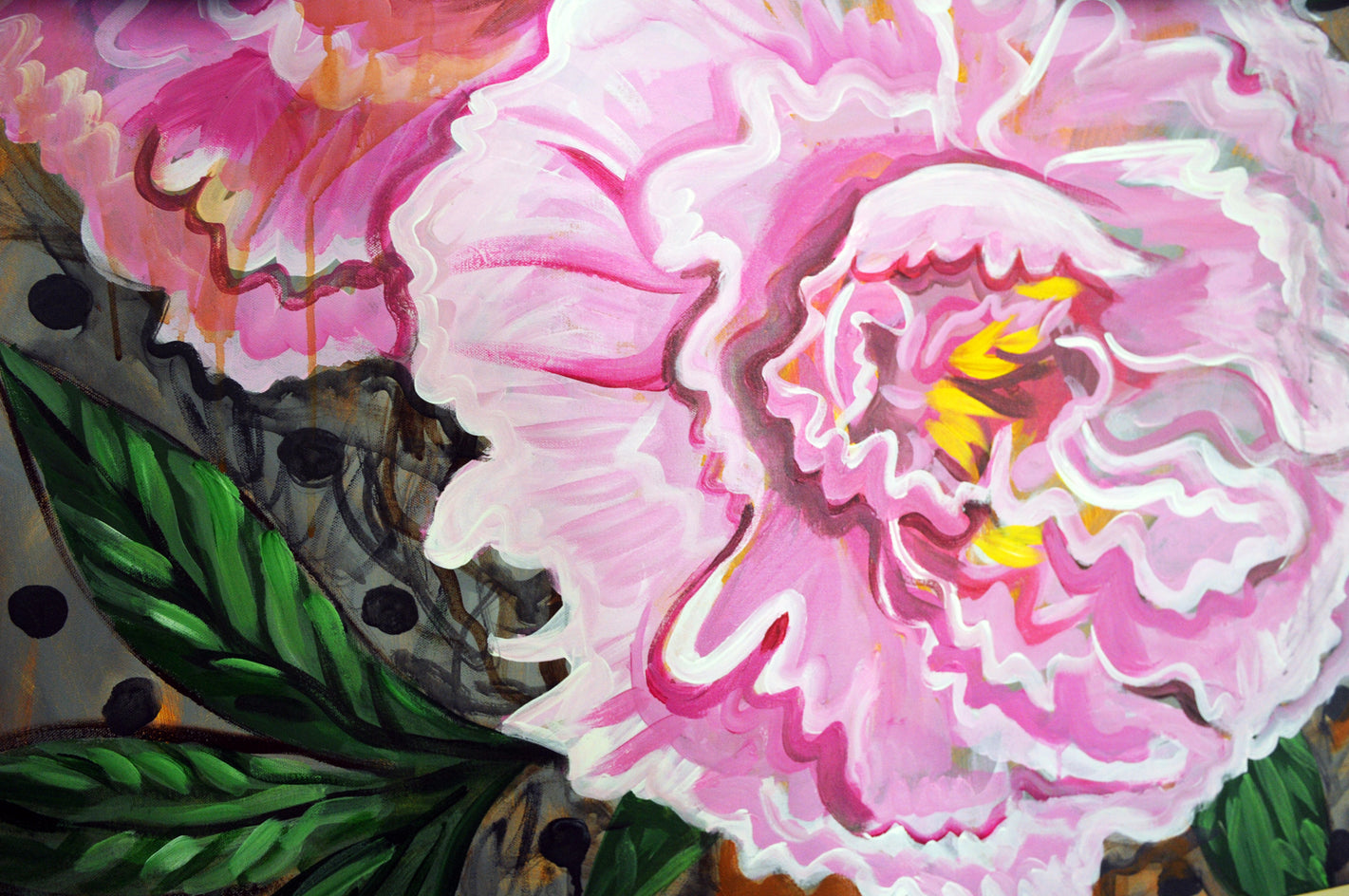 Peonies by Kira Yustak |  Closeup View of Artwork 