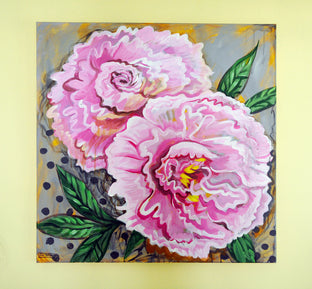 Original art for sale at UGallery.com | Peonies by Kira Yustak | $1,800 | acrylic painting | 36' h x 36' w | photo 3
