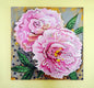 Original art for sale at UGallery.com | Peonies by Kira Yustak | $1,800 | acrylic painting | 36' h x 36' w | thumbnail 3