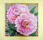 Original art for sale at UGallery.com | Peonies by Kira Yustak | $1,800 | acrylic painting | 36' h x 36' w | thumbnail 3