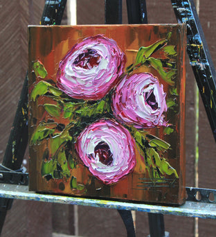 Original art for sale at UGallery.com | Peonies by Lisa Elley | $300 | oil painting | 10' h x 10' w | photo 2