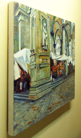 Piazza Del Mercato Nuovo, Florence by Onelio Marrero |  Side View of Artwork 