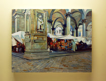Original art for sale at UGallery.com | Piazza Del Mercato Nuovo, Florence by Onelio Marrero | $1,800 | oil painting | 24' h x 30' w | thumbnail 3