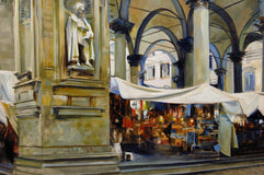 Original art for sale at UGallery.com | Piazza Del Mercato Nuovo, Florence by Onelio Marrero | $1,800 | oil painting | 24' h x 30' w | thumbnail 4