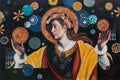 Original art for sale at UGallery.com | Playing a Round by Darlene McElroy | $3,200 | mixed media artwork | 24' h x 36' w | thumbnail 1