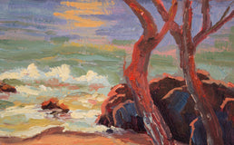 Original art for sale at UGallery.com | Pocket Beach by Karen E Lewis | $275 | oil painting | 9' h x 12' w | thumbnail 4