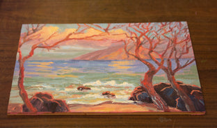 Original art for sale at UGallery.com | Pocket Beach by Karen E Lewis | $275 | oil painting | 9' h x 12' w | photo 2