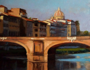 Original art for sale at UGallery.com | View of the Ponte Santa Trinita by Jonelle Summerfield | $1,000 | oil painting | 20' h x 24' w | photo 3