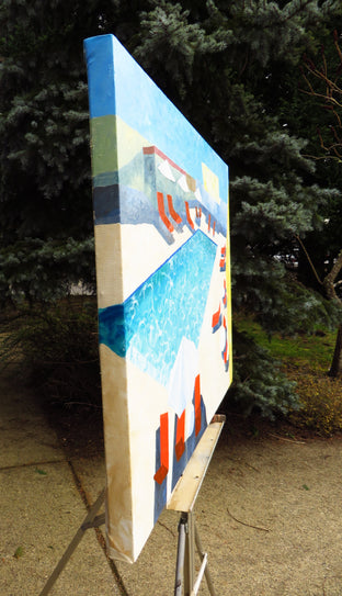 Pool Side #2 by Mitchell Freifeld |  Side View of Artwork 