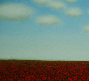 Poppies by the Red Barn by Sharon France |  Context View of Artwork 