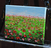Original art for sale at UGallery.com | Poppy Field by Lisa Elley | $250 | oil painting | 8' h x 10' w | thumbnail 2