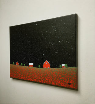 Night Sky over the Poppy Farm by Sharon France |   Closeup View of Artwork 