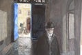 Original art for sale at UGallery.com | An Old Parisian by Bertrand Girard | $1,900 | acrylic painting | 24' h x 20' w | thumbnail 4