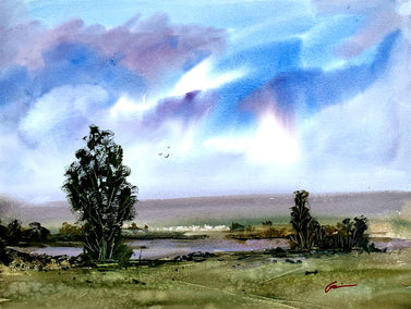 watercolor painting by Posey Gaines titled Fishing Weather