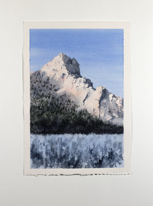 Original art for sale at UGallery.com | Final Light on the Mountain by Jill Poyerd | $1,300 | watercolor painting | 20' h x 13' w | photo 3