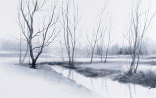 Original art for sale at UGallery.com | Stillness by Jill Poyerd | $1,300 | watercolor painting | 15' h x 24' w | photo 1