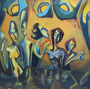 Original art for sale at UGallery.com | Les Amies by Diana Elena Chelaru | $1,050 | oil painting | 27' h x 25' w | photo 1
