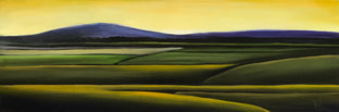 Original art for sale at UGallery.com | Purple Mountains III by Mandy Main | $480 | oil painting | 12' h x 36' w | photo 1