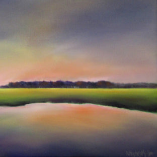Purple Sky, Marsh Light by Nancy Hughes Miller |   Closeup View of Artwork 