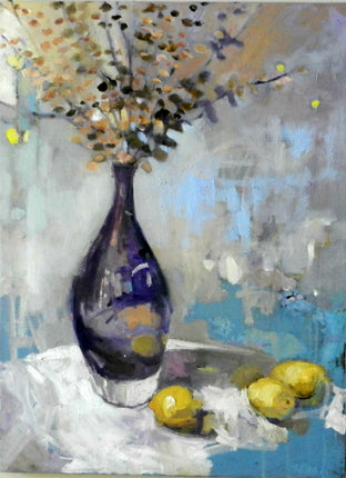 Original art for sale at UGallery.com | Purple Vase by Mary Pratt | $2,500 | oil painting | 40' h x 30' w | photo 1