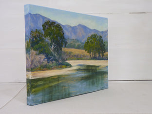 Quiet Afternoon Painting at Devereux Slough by Elizabeth Garat |  Side View of Artwork 