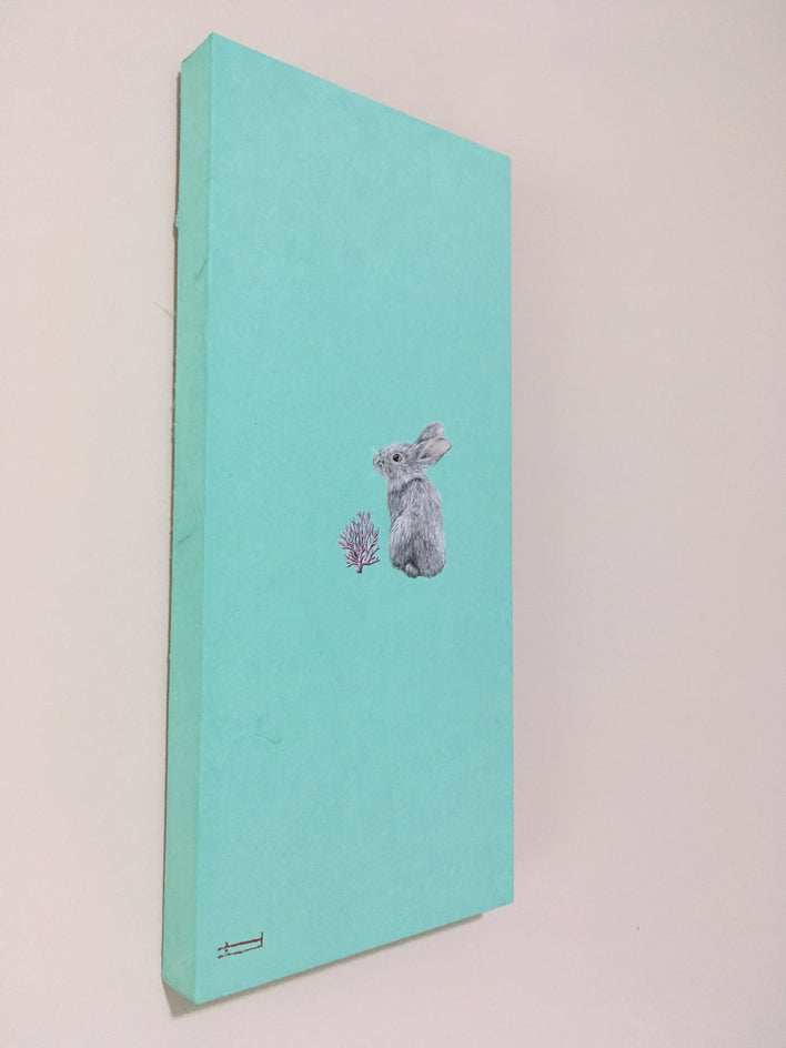 Rabbit & Coral Reef by Heejin Sutton |  Side View of Artwork 