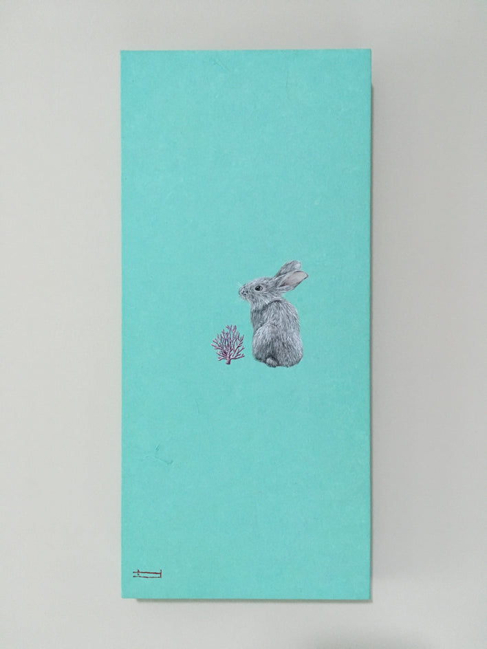 Rabbit & Coral Reef by Heejin Sutton |  Closeup View of Artwork 
