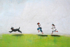 Original art for sale at UGallery.com | Race the Moon by Sally Adams | $2,125 | acrylic painting | 24' h x 48' w | thumbnail 4