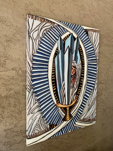 Ace of Swords by Rachel Srinivasan |  Side View of Artwork 