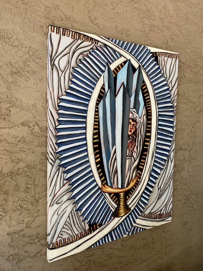 Ace of Swords by Rachel Srinivasan |  Side View of Artwork 