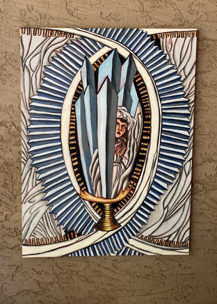 Original art for sale at UGallery.com | Ace of Swords by Rachel Srinivasan | $2,000 | oil painting | 48' h x 36' w | photo 3