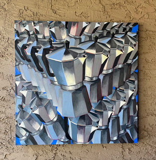 Original art for sale at UGallery.com | Braque Coffee by Rachel Srinivasan | $1,300 | oil painting | 36' h x 36' w | photo 3