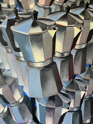 Original art for sale at UGallery.com | Braque Coffee by Rachel Srinivasan | $1,300 | oil painting | 36' h x 36' w | photo 4