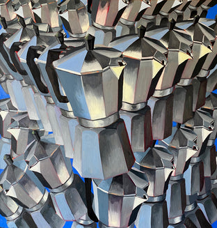 Original art for sale at UGallery.com | Braque Coffee by Rachel Srinivasan | $1,300 | oil painting | 36' h x 36' w | photo 1