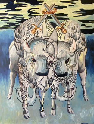 Cuddly Bison: Two of Swords by Rachel Srinivasan |  Artwork Main Image 
