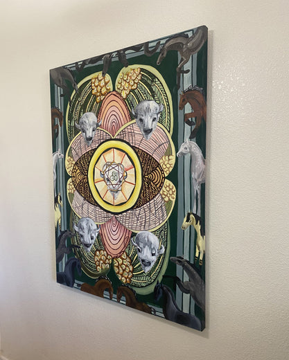 Five of Pentacles by Rachel Srinivasan |  Side View of Artwork 