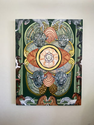 Original art for sale at UGallery.com | Four of Pentacles by Rachel Srinivasan | $3,200 | oil painting | 48' h x 36' w | photo 3
