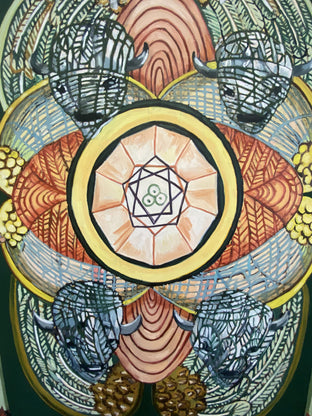 Four of Pentacles by Rachel Srinivasan |   Closeup View of Artwork 