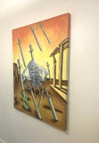 Original art for sale at UGallery.com | Nine of Swords by Rachel Srinivasan | $2,000 | oil painting | 48' h x 36' w | thumbnail 2