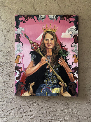 Original art for sale at UGallery.com | Queen of Wands I by Rachel Srinivasan | $1,900 | oil painting | 48' h x 36' w | photo 3