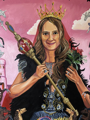 Original art for sale at UGallery.com | Queen of Wands I by Rachel Srinivasan | $1,900 | oil painting | 48' h x 36' w | photo 4