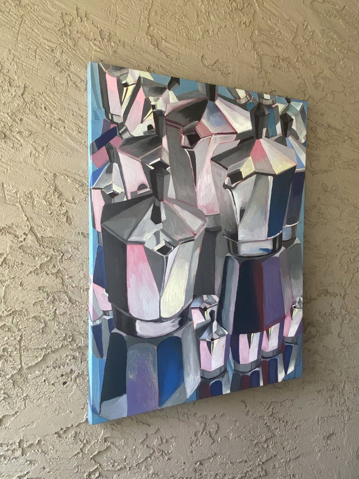 Reflections Moka by Rachel Srinivasan |  Side View of Artwork 