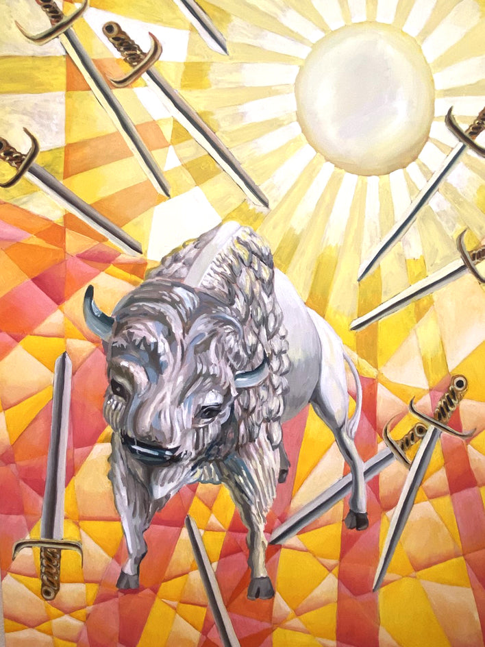 Ten of Swords by Rachel Srinivasan |  Closeup View of Artwork 