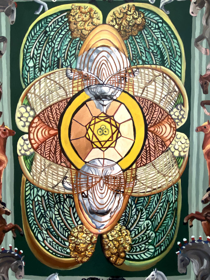 Two of Pentacles by Rachel Srinivasan |  Closeup View of Artwork 
