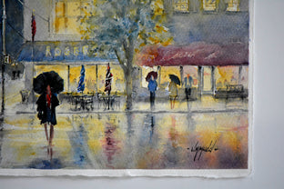 Rain on Madison by Judy Mudd |  Side View of Artwork 